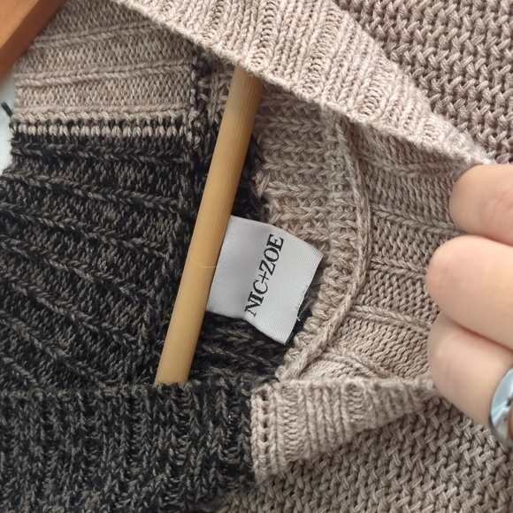 Nic+Zoe Winter Waves Colorful Boho Mock Neck Women's Sweater Fall - Picture 6 of 7